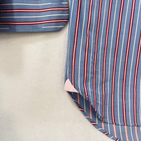Pink Thomas Pink Prestige Button Shirt Men 17.5 35.5 FRENCH CUFF Blue Red Stripe - Picture 4 of 13